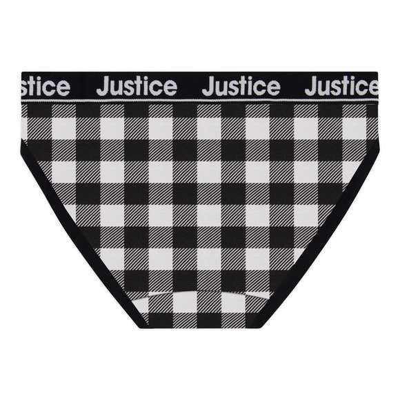 New Justice Girls Soft Cotton Bikini Underwear 6-Pack Christmas Buffalo Plaid - Picture 6 of 16